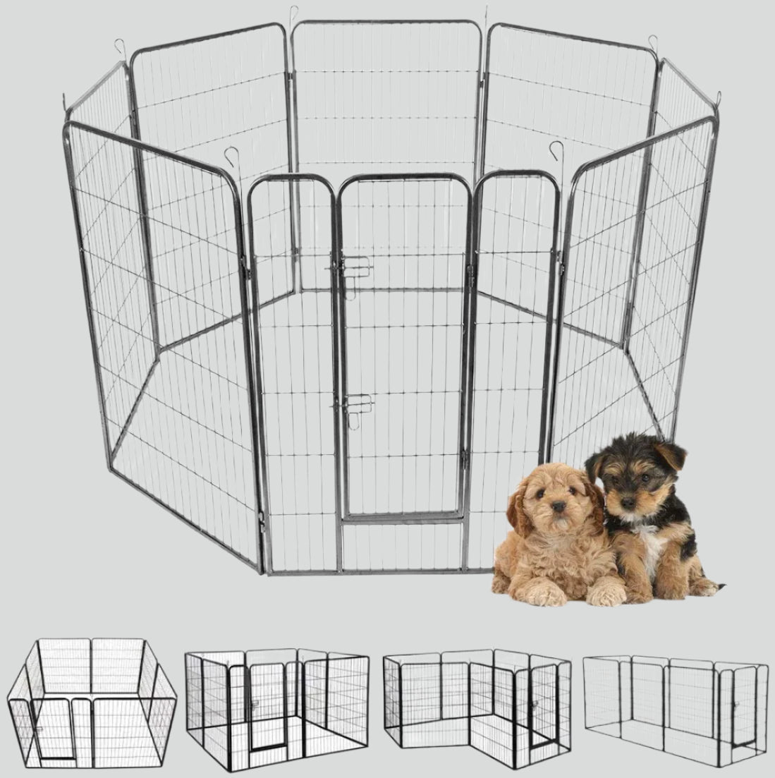 Heavy Duty Pet Playpens – 4 & 8 Panel Enclosures for Dogs, Cats & Small Pets | Indoor & Outdoor Use