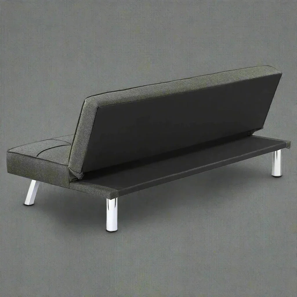 Modern Futon Metal Frame Sofa Bed Sleeper – Convertible Lounger & Bed for Small Spaces