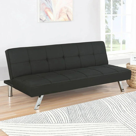 Modern Futon Metal Frame Sofa Bed Sleeper – Convertible Lounger & Bed for Small Spaces