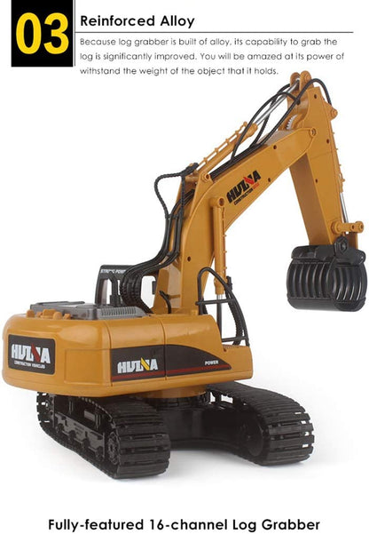 New 1:14 RC 16-Channel Demolition Grapple Excavator – Remote Control Construction Vehicle, Model 201563
