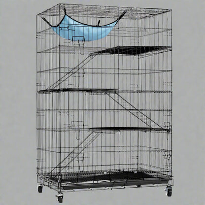 4-Tier Indoor Cat Cage Playpen – 48" Metal Pet Kennel Enclosure | AMPC1285