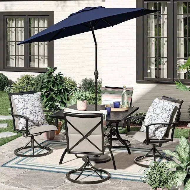 5-Piece Patio Outdoor Furniture Set – Swivel Chairs and Dining Table | SKU: 820824