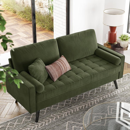 New 69.7" Modern Velvet Sofa – Upholstered Living Room Couch with Tufted Back | Model BT2555