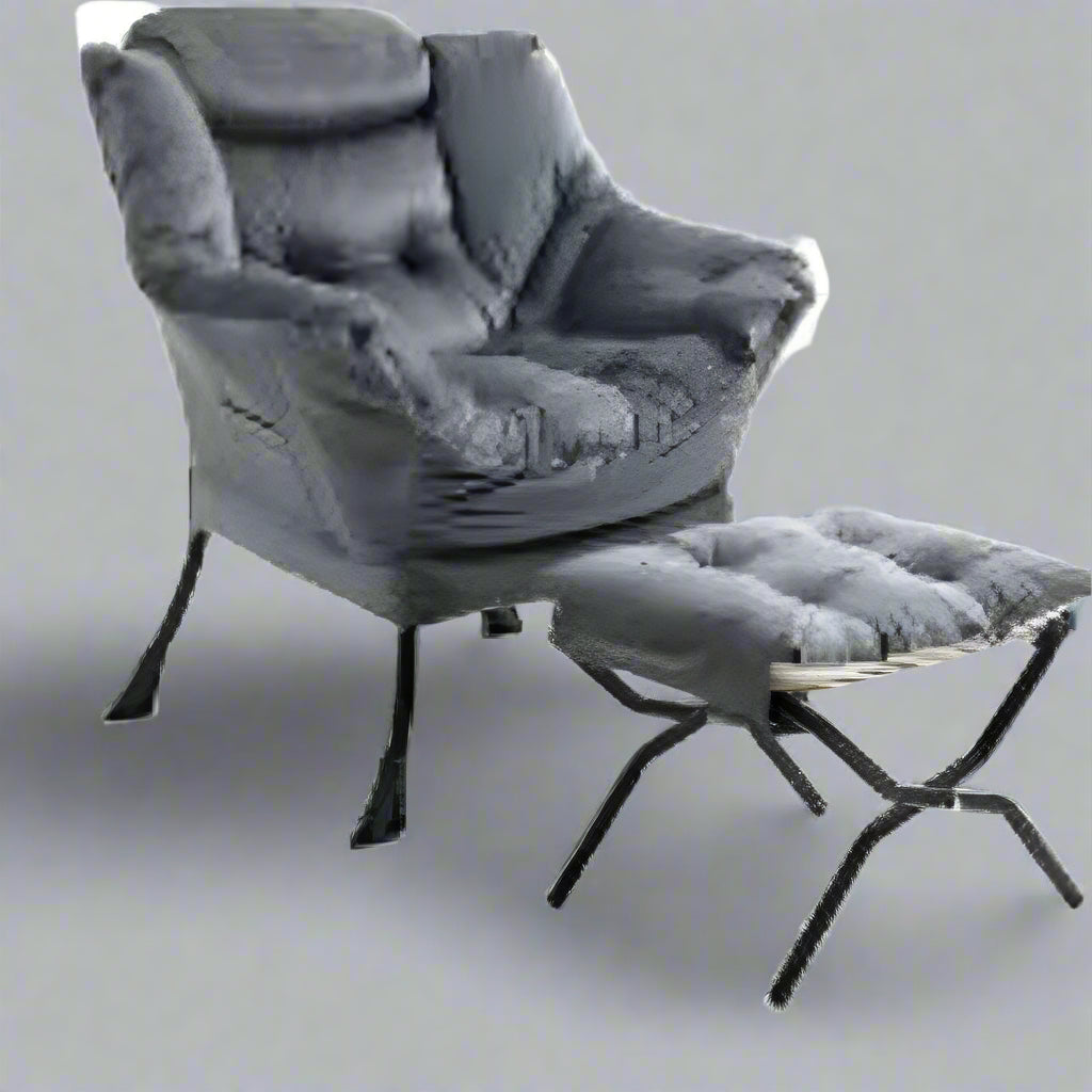 Velvet Accent Chair with Ottoman – Cozy Lounge Armchair for Living Room