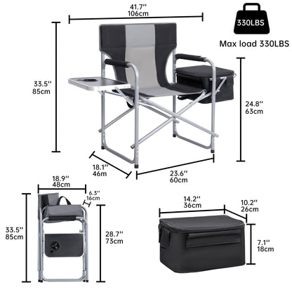 New Heavy-Duty Folding Director’s Chair – 350 lbs Capacity, Camping & Outdoor Use AMDCC95