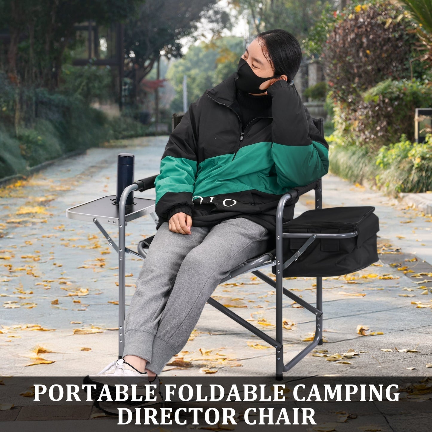 New Heavy-Duty Folding Director’s Chair – 350 lbs Capacity, Camping & Outdoor Use AMDCC95