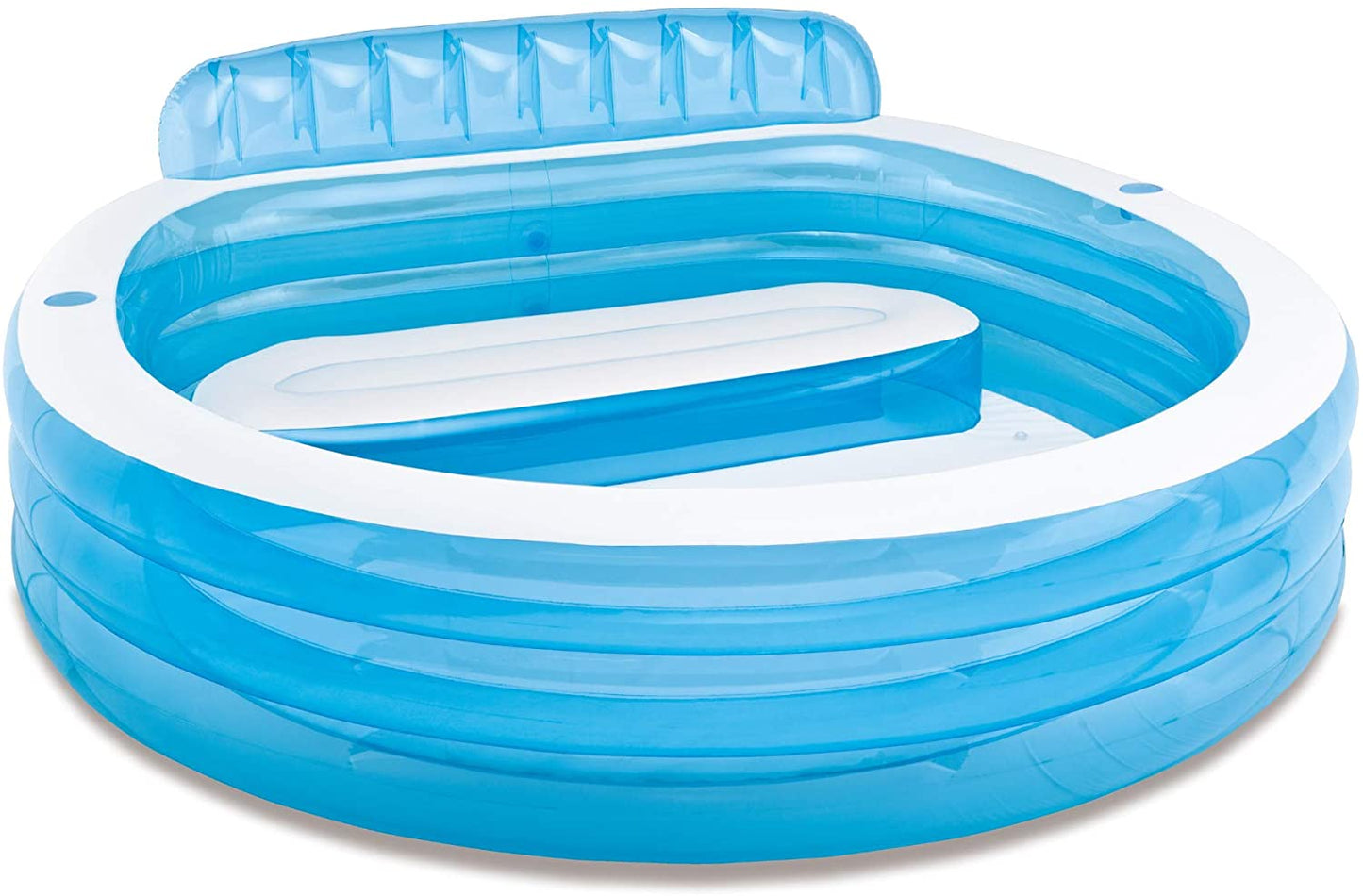 Intex Swim Center Inflatable Family Lounge Pool | Built-In Bench & Backrest | Model 57190NP
